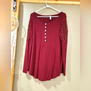 Maroon long sleeve top